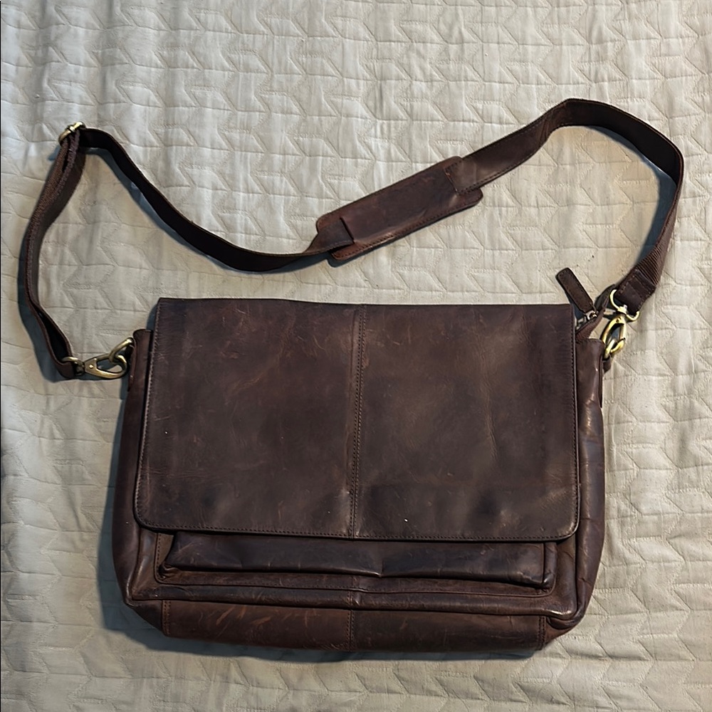 Brown Leather Messenger Bag
